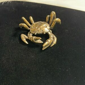 Solid brass crab figurine